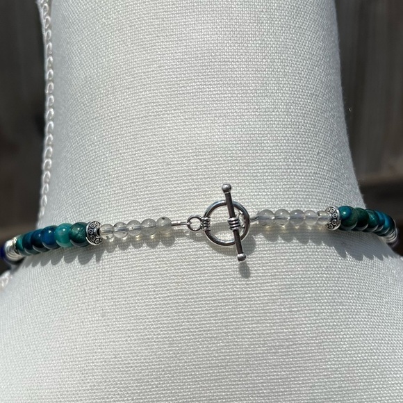 Handmade - Aura Quartz, Labradorite and Galaxy Tigers Eye Beaded Necklace - Picture 5 of 15